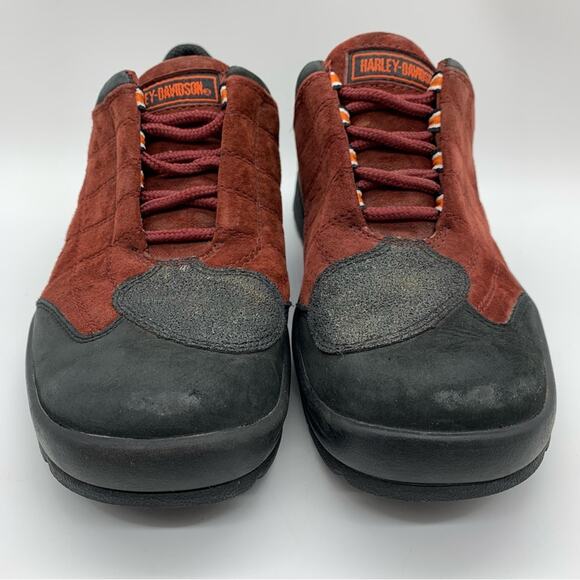 Harley-Davidson Lace Up Motorcycle Riding Sneakers Burnt Red Suede Women's Sz 7 - Picture 4 of 12